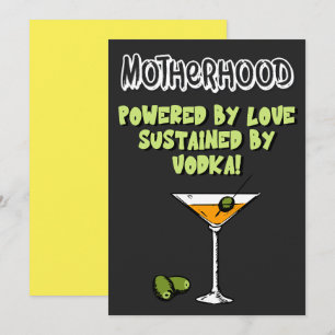 Cartes Pour Fêtes Annuelles La Mère Alimentée par l'Amour Soutenue par Vodka !