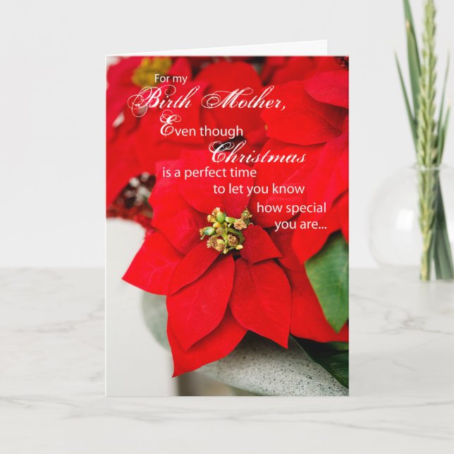 Cartes Pour Fêtes Annuelles La mère de naissance Poinsettia Joyeuses Fêtes (Devant)