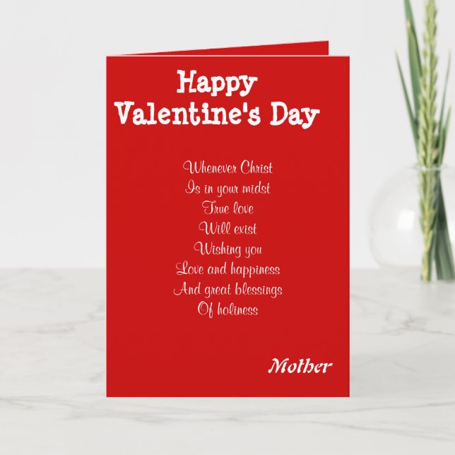 Cartes Pour Fêtes Annuelles La mère religieuse de la Saint-Valentin (Devant)