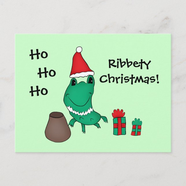 Cartes Pour Fêtes Annuelles La mignonne grenouille de Noël de Cassie (Devant)