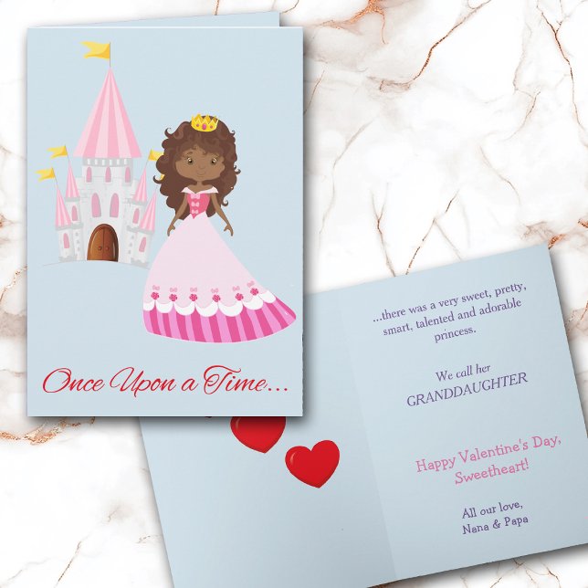 Cartes Pour Fêtes Annuelles La mignonne princesse Grandgirl Valentine (Créateur téléchargé)