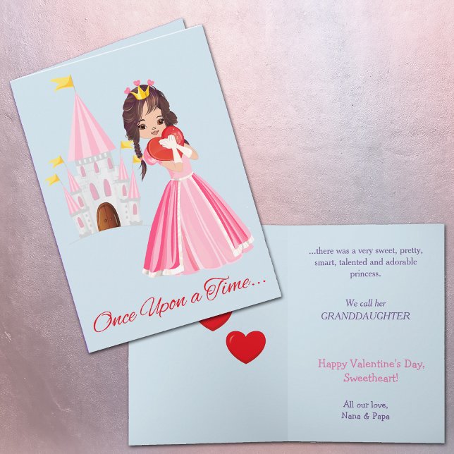 Cartes Pour Fêtes Annuelles La mignonne princesse Grandgirl Valentine (Créateur téléchargé)