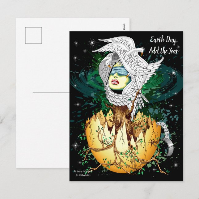 Cartes Pour Fêtes Annuelles La naissance de la Terre mère (Devant / Derrière)