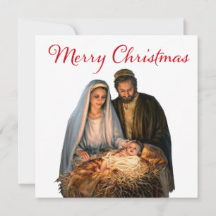 Cartes Pour Fêtes Annuelles La Nativité avec Marie, Joseph et bébé Jésus