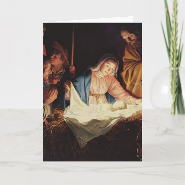 Cartes Pour Fêtes Annuelles La nativité de Jésus - Gerard van Honthorst (Devant)