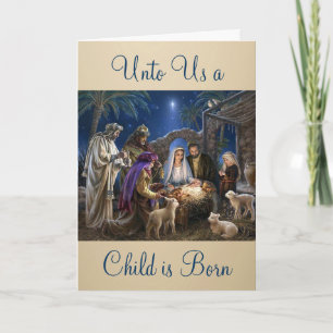 Cartes Pour Fêtes Annuelles La Nativité de l'Enfant Jésus Vœux de Noël