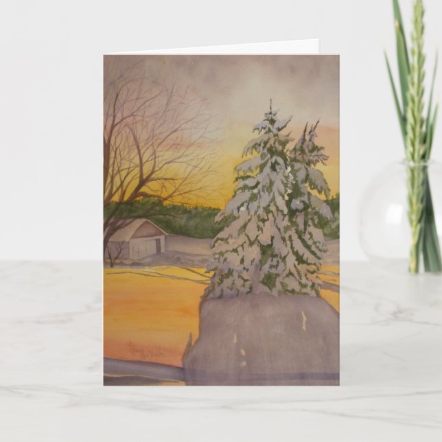 Cartes Pour Fêtes Annuelles La neige a couvert la ferme de Shaffer (Devant)