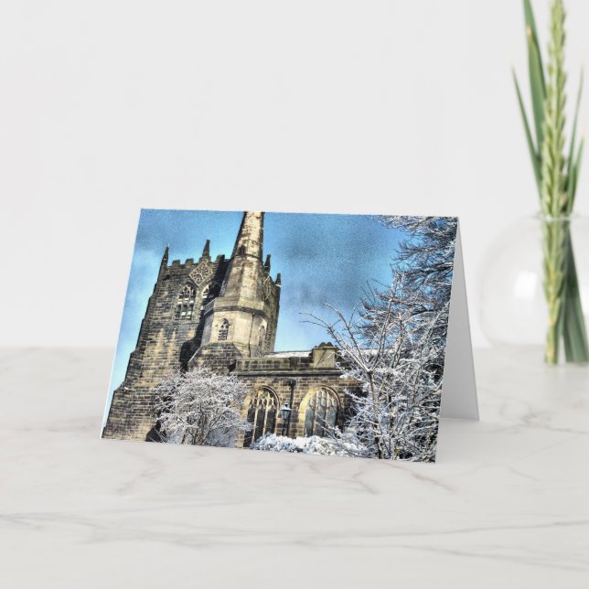 Cartes Pour Fêtes Annuelles La neige a couvert l'église (Devant)