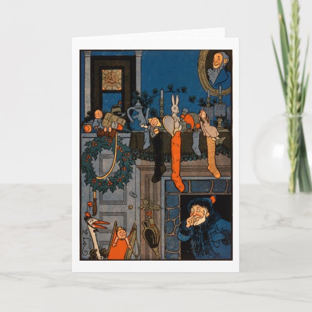 Cartes Pour Fêtes Annuelles La nuit avant Noël, par Denlow, 1903 (colou (Devant)