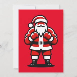 Cartes Pour Fêtes Annuelles La Nuit de Combat Festive du Père Noël - Boxe de V