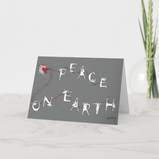 Cartes Pour Fêtes Annuelles La Paix Sur Terre (Devant)