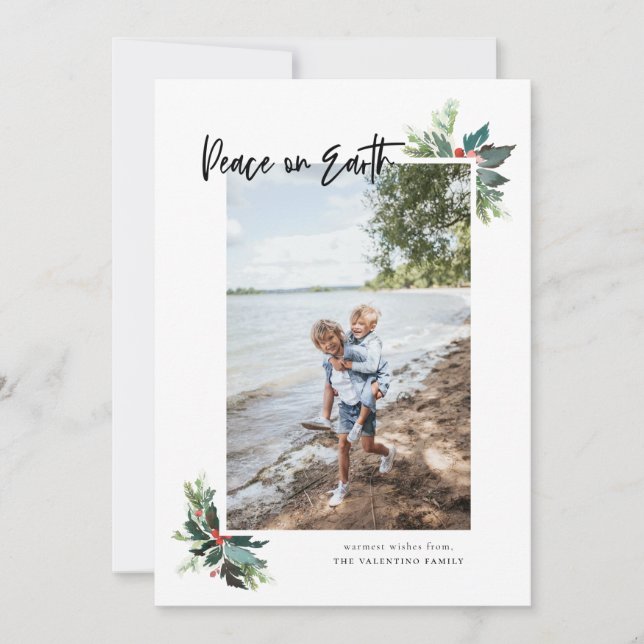 Cartes Pour Fêtes Annuelles La Paix Sur Terre Photo Botanique (Devant)