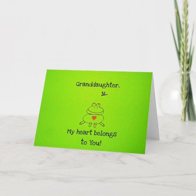 Cartes Pour Fêtes Annuelles La petite-fille, mon coeur appartient à vous ! (Devant)