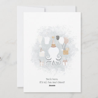Cartes Pour Fêtes Annuelles La pieuvre Whimsical "Trop d'armes"