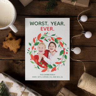Cartes Pour Fêtes Annuelles La pire année jamais drôle Noël Humour sombre