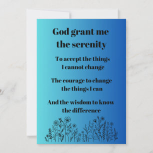Cartes Pour Fêtes Annuelles La prière de la sérénité - Inspirant