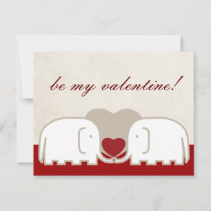Cartes Pour Fêtes Annuelles la rangée des éléphants soit ma valentine