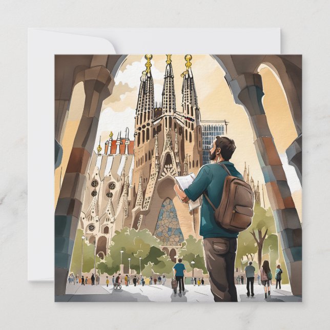 Cartes Pour Fêtes Annuelles La Sagrada Familia, Barcelone (Devant)