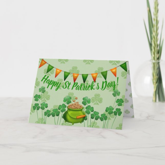 Cartes Pour Fêtes Annuelles La Saint-Patrick en quatre feuilles (Devant)