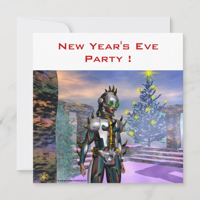 Cartes Pour Fêtes Annuelles LA SAINT-SYLVEStre D'UN CYBORG (Devant)