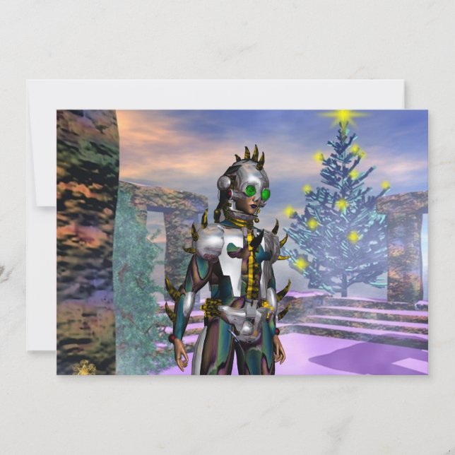 CARTES POUR FÊTES ANNUELLES LA SAINT-SYLVESTRE D'UN CYBORG (Devant)