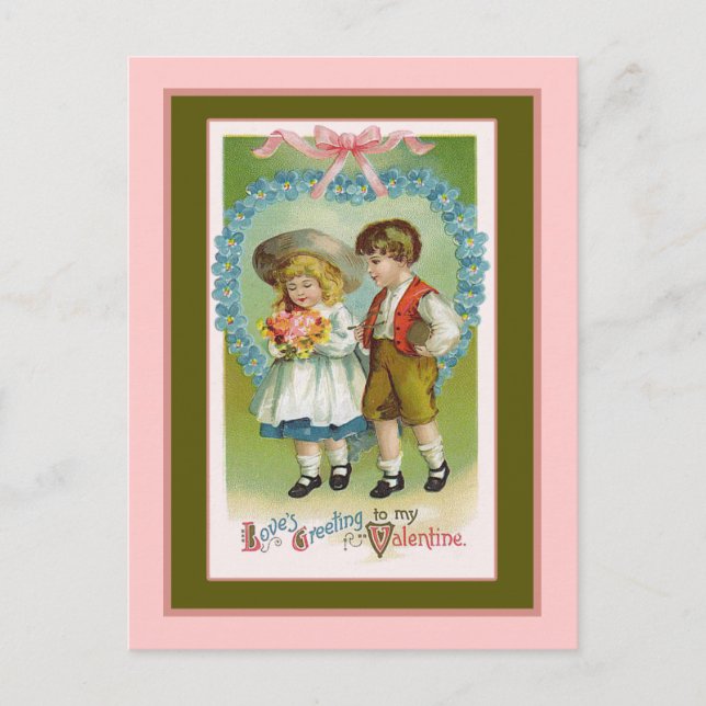 Cartes Pour Fêtes Annuelles La Saint Valentin à l'ancienne (Devant)