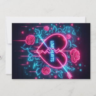 Cartes Pour Fêtes Annuelles La Saint-Valentin Amour Fait Mal Néo-Cœur