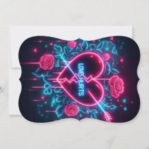 Cartes Pour Fêtes Annuelles La Saint-Valentin Amour Fait Mal Néo-Cœur