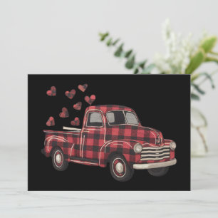 Cartes Pour Fêtes Annuelles La Saint-Valentin Camion Drôle Buffalo Plaid Léopa