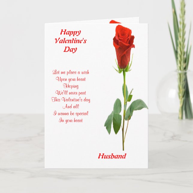 Cartes Pour Fêtes Annuelles La Saint Valentin de mon mari (Devant)