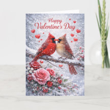 La Saint-Valentin des cardinaux enneigés : L'amour