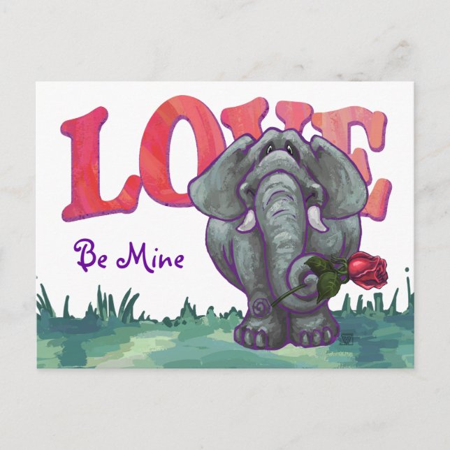 Cartes Pour Fêtes Annuelles La Saint-Valentin des éléphants (Devant)
