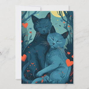 Cartes Pour Fêtes Annuelles La Saint Valentin du chat bleu russe