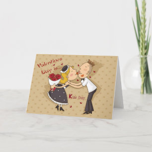 Cartes Pour Fêtes Annuelles La Saint Valentin est... Kiss Day Cute Personnalis