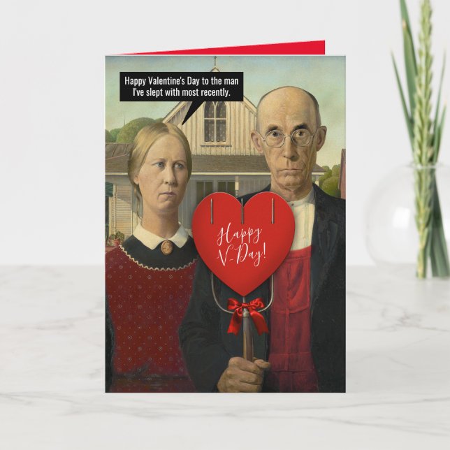 Cartes Pour Fêtes Annuelles La Saint-Valentin gothique américaine à l'homme pr (Devant)