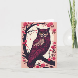 Cartes Pour Fêtes Annuelles La Saint-Valentin, hibou romantique