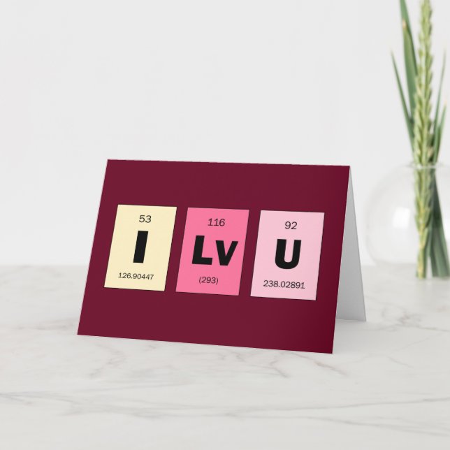 Cartes Pour Fêtes Annuelles La Science nerd de geek je t'aime (Devant)