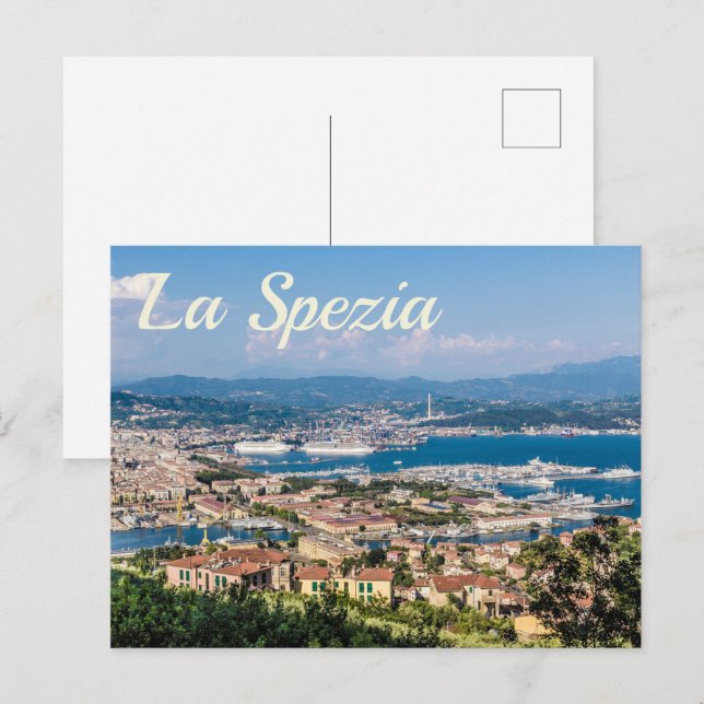 Cartes Pour Fêtes Annuelles La Spezia Cinque Terre Liguria Italy Panorama (Devant / Derrière)