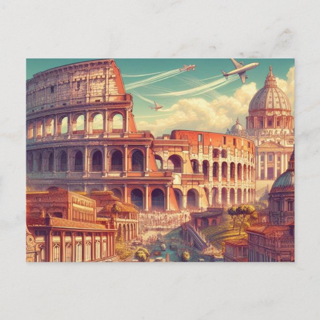 Cartes Pour Fêtes Annuelles La splendeur romaine : l'imposant Colosseum (Devant)