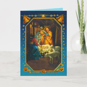 Cartes Pour Fêtes Annuelles La Stable à la naissance du bébé Jésus