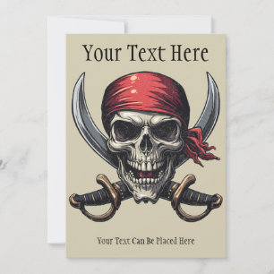 Cartes Pour Fêtes Annuelles La taverne Sea Pirate - Crâne en os