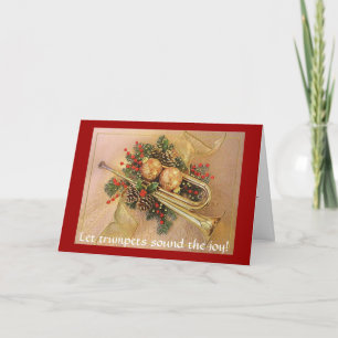 Cartes Pour Fêtes Annuelles La trompette de Noël, a laissé des trompettes