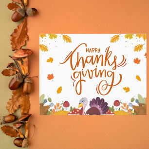 Cartes Pour Fêtes Annuelles La Turquie lunatique et l'automne quittent Thanksg