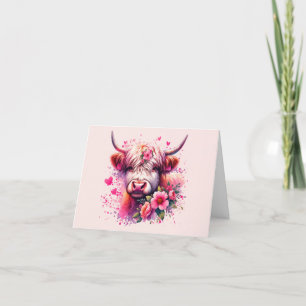 Cartes Pour Fêtes Annuelles La vache des Highlands de Valentine