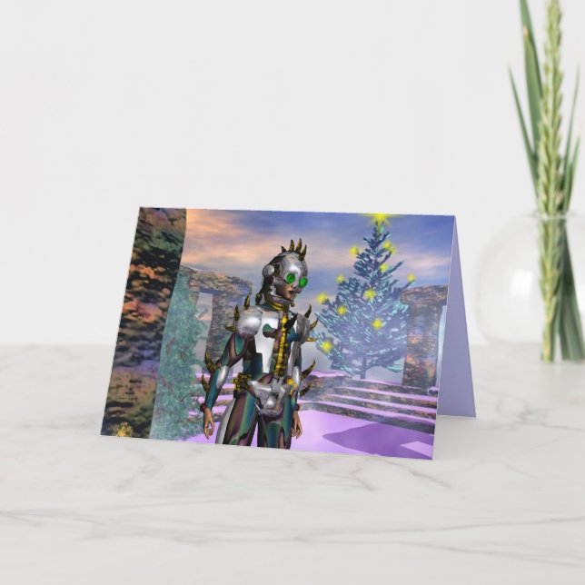 CARTES POUR FÊTES ANNUELLES LA VEILLE DU NOUVEL AN D'UN CYBORGE (Devant)
