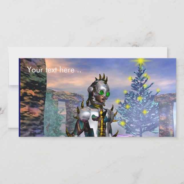 CARTES POUR FÊTES ANNUELLES LA VEILLE DU NOUVEL AN D'UN CYBORGE (Devant)
