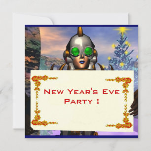CARTES POUR FÊTES ANNUELLES LA VEILLE D'UN CYBORG DU NOUVEL AN