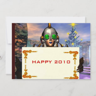 CARTES POUR FÊTES ANNUELLES LA VEILLE D'UN CYBORG DU NOUVEL AN