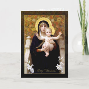 Cartes Pour Fêtes Annuelles La Vierge des Lilies par William Bouguereau