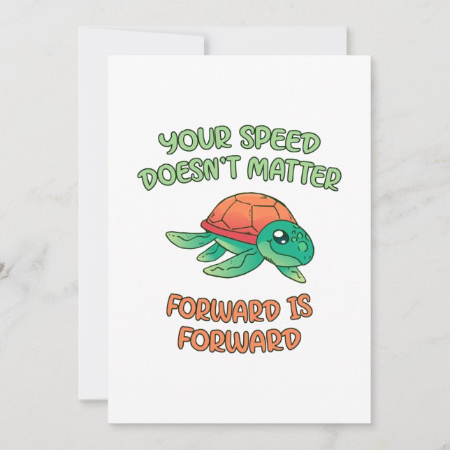 Cartes Pour Fêtes Annuelles La vitesse de tortue n'a pas d'importance (Devant)